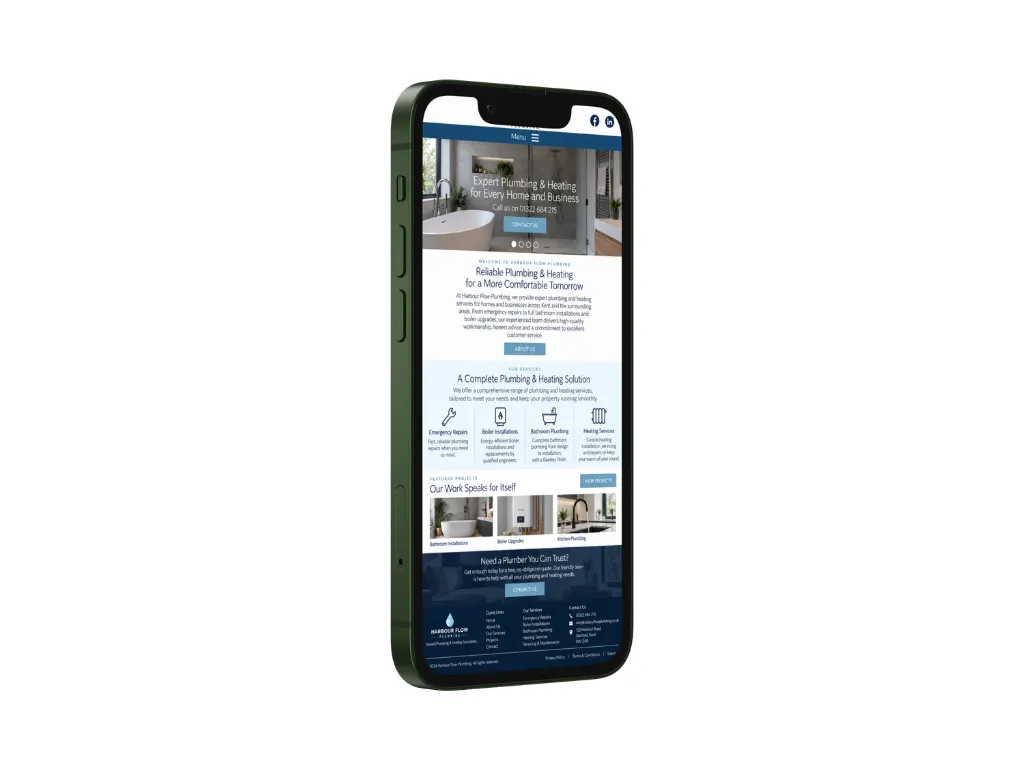 Service page on the Harbour Flow Plumbing website